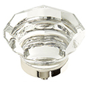 54 - City Lights - 1.75" Faceted Dome Glass Knob - Polished Nickel