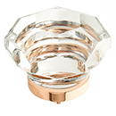 54 - City Lights - 1.75" Faceted Dome Glass Knob - Polished Rose Gold