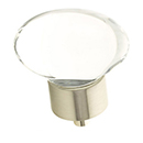 60 - City Lights - 1.75" Oval Glass Knob - Satin Nickel