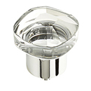 61 - City Lights - 1.25" Soft Square Glass Knob - Polished Chrome