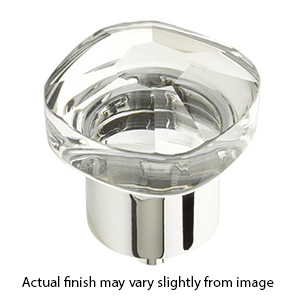 61 - City Lights - 1.25" Soft Square Glass Knob - Polished Chrome