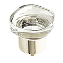 61 - City Lights - 1.25" Soft Square Glass Knob - Polished Nickel