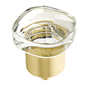 61 - City Lights - 1.25" Soft Square Glass Knob - Satin Brass