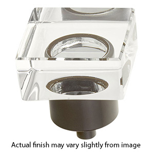 57 - City Lights - 1-3/8" Square Glass Knob - Oil Rubbed Bronze
