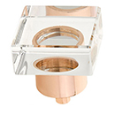 57 - City Lights - 1-3/8" Square Glass Knob - Polished Rose Gold