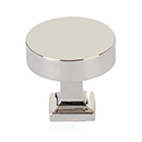 469-PN - Haniburton - 1.25" Round Knob w/Square Base - Satin Nickel