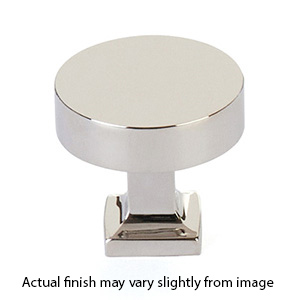 469-PN - Haniburton - 1.25" Round Knob w/Square Base - Satin Nickel