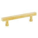 211079 - Noho - 4" cc Square Cabinet Pull - Unlacquered Brass