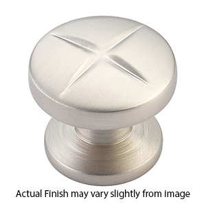 210 BN - Northport - 1 3/8" Round Polygon Knob - Satin Nickel
