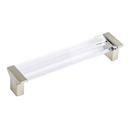 316-15-CL - Positano - 5 3/8" Cabinet Pull - Satin Nickel/Clear