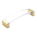 320-SSB-CL - Positano - 5 3/8" Arched Pull - Satin Brass/Clear