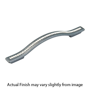 302-MSV - Skyevale - 128/160 mm Cabinet Pull - Milano Silver w/Crystals