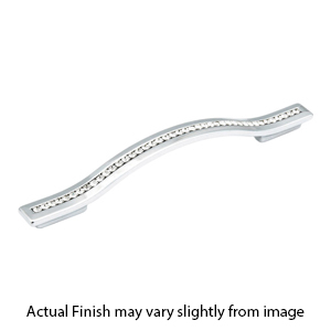 302-26 - Skyevale - 128/160 mm Cabinet Pull - Polished Chrome w/ Crystals