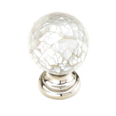 Precious Inlays - 1.25" Cabinet Knob - White Mother-of-Pearl/ Polished Nickel