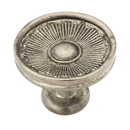 972-SA - Sunburst - 1 3/8" Cabinet Knob - Silver Antique
