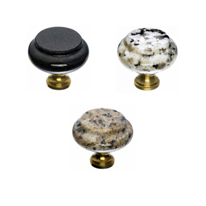 Granite Knobs - Brass Base