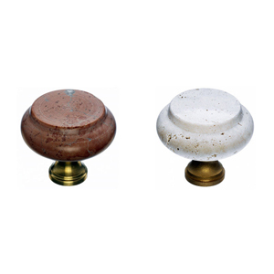 Travertine Knobs - Brass