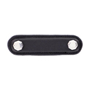 Archimedes - 3" Black Leather Octagon Pull - Polished Nickel