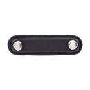 Archimedes - 3" Black Leather Octagon Pull - Polished Silver