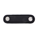 Archimedes - 3" Black Leather Octagon Pull - Satin Nickel