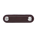 Archimedes - 3" Brown Leather Octagon Pull - Polished Nickel