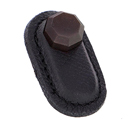 Archimedes - Black Leather Octagon Knob - Oil Rubbed Bronze