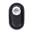 Archimedes - Black Leather Octagon Knob - Polished Nickel