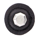 Archimedes - 1.25" Black Leather Octagon Knob - Vintage Pewter