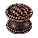 Cestino - Small Beaded Knob - Antique Copper