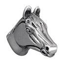Equestre - Small Horse Knob - Antique Silver