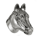 Equestre - Small Horse Knob - Vintage Pewter