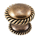 Equestre - Small Rope Knob - Antique Brass