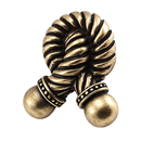 Equestre - Small Rope Knot Knob - Antique Brass