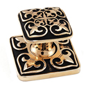 Fleur de Lis - Cabinet Knob w/Backplate - Antique Gold