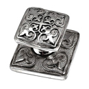 Fleur de Lis - Cabinet Knob w/Backplate - Polished Silver