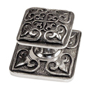 Fleur de Lis - Cabinet Knob w/Backplate - Vintage Pewter