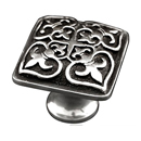 Fleur de Lis - 1.25" Cabinet Knob - Antique Silver