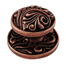 Liscio - 1" Cabinet Knob w/Rosette - Antique Copper