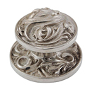 Liscio - 1" Cabinet Knob w/Rosette - Polished Silver