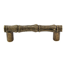 Palmaria - 3 5/8" Bamboo Cabinet Pull - Antique Brass
