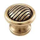 Sanzio - Wavy Lines Small Knob - Antique Brass