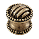 Sanzio - Lines & Beads Small Knob - Antique Brass