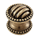 Sanzio - Lines & Beads Small Knob - Antique Brass