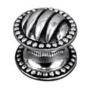 Sanzio - Lines & Beads Small Knob - Antique Silver