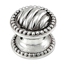 Sanzio - Lines & Beads Small Knob - Polished Silver