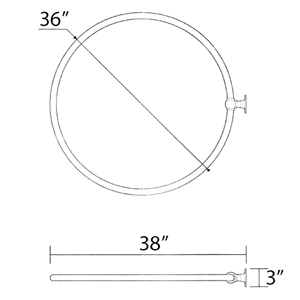 36" Circular Rod - Wall/Ceiling Mounted - Highest Quality