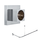 30" x 48" - Contemporary Square Flange - Corner Shower Rod