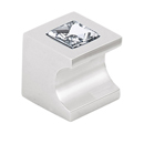 C853-34 PN - Contemporary Crystal II - 3/4" Square Knob - Polished Nickel