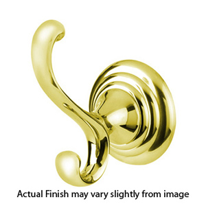 A9099 PB/NL - Embassy - Double Robe Hook - Unlacquered Brass