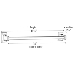 A7920-18 PB/NL- Geometric - 18" Towel Bar - Unlacquered Brass